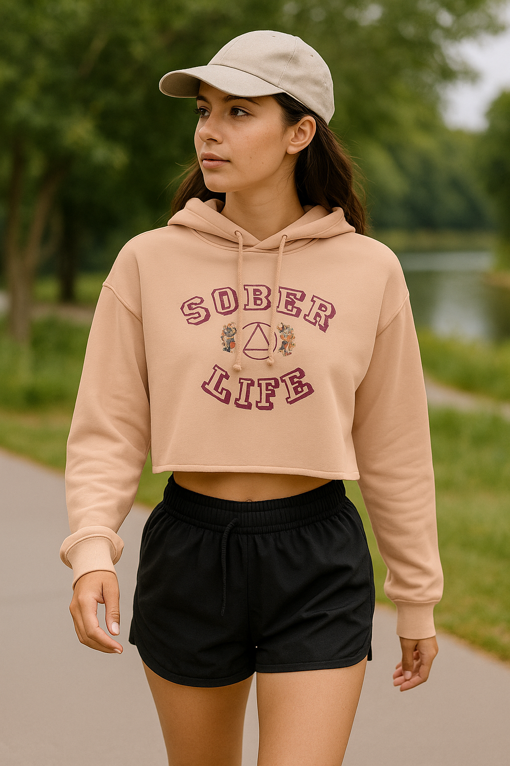 π€ Sober Life Cropped Hoodie β Midnight Rebel Edition