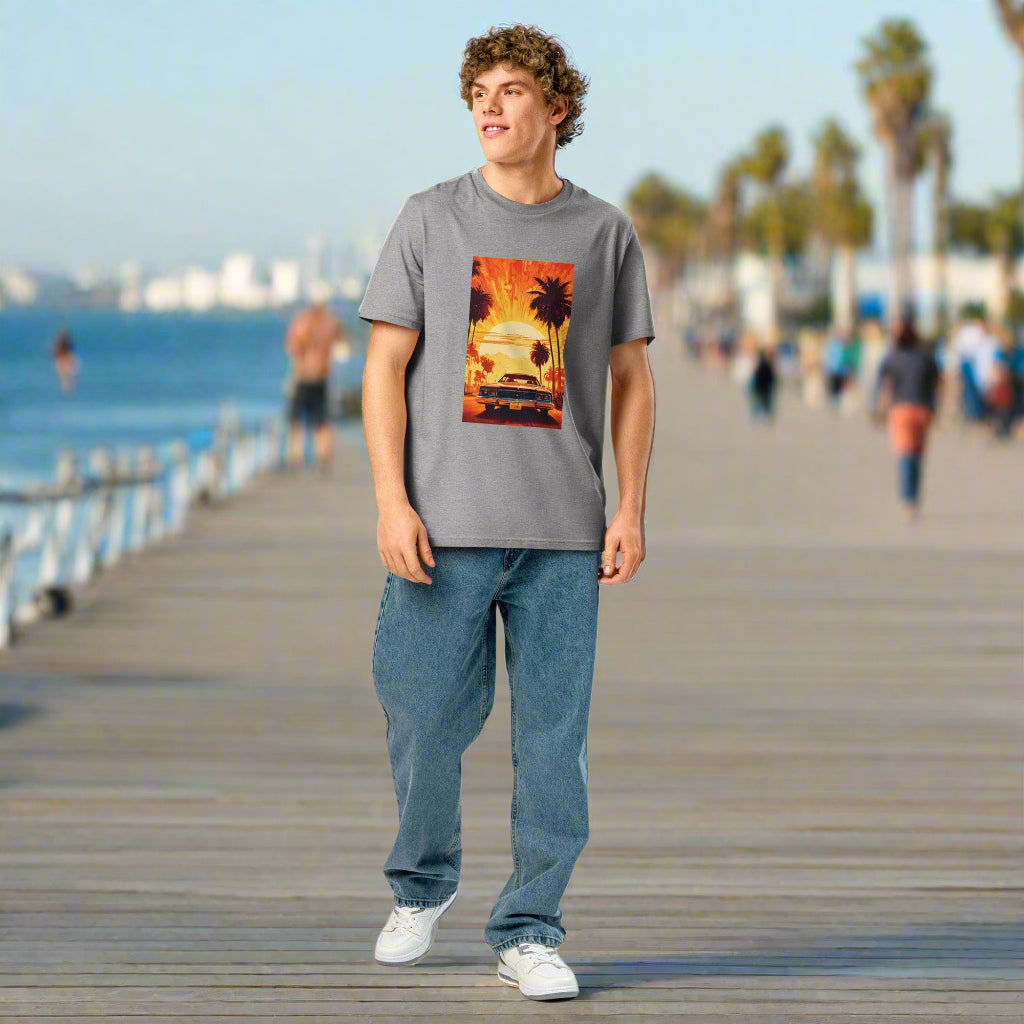 ☀️ Retro Sunset Drive – Unisex Graphic Tee