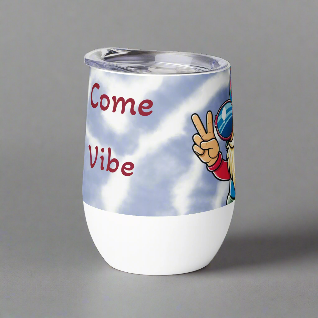 🧘♂️ "Come Vibe With Me" - Peace Gnome Tumbler (12 oz Insulated)