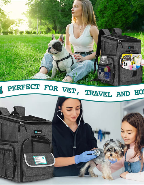 Load image into Gallery viewer, Dog Backpack Carrier, Airline Approved Cat Backpacks for Carrying Small Large Cats, Pet Carrier Back Pack, Ventilated Soft Sided Dog Cat Bookbag for Travel, Hiking, Camping, Charcoal
