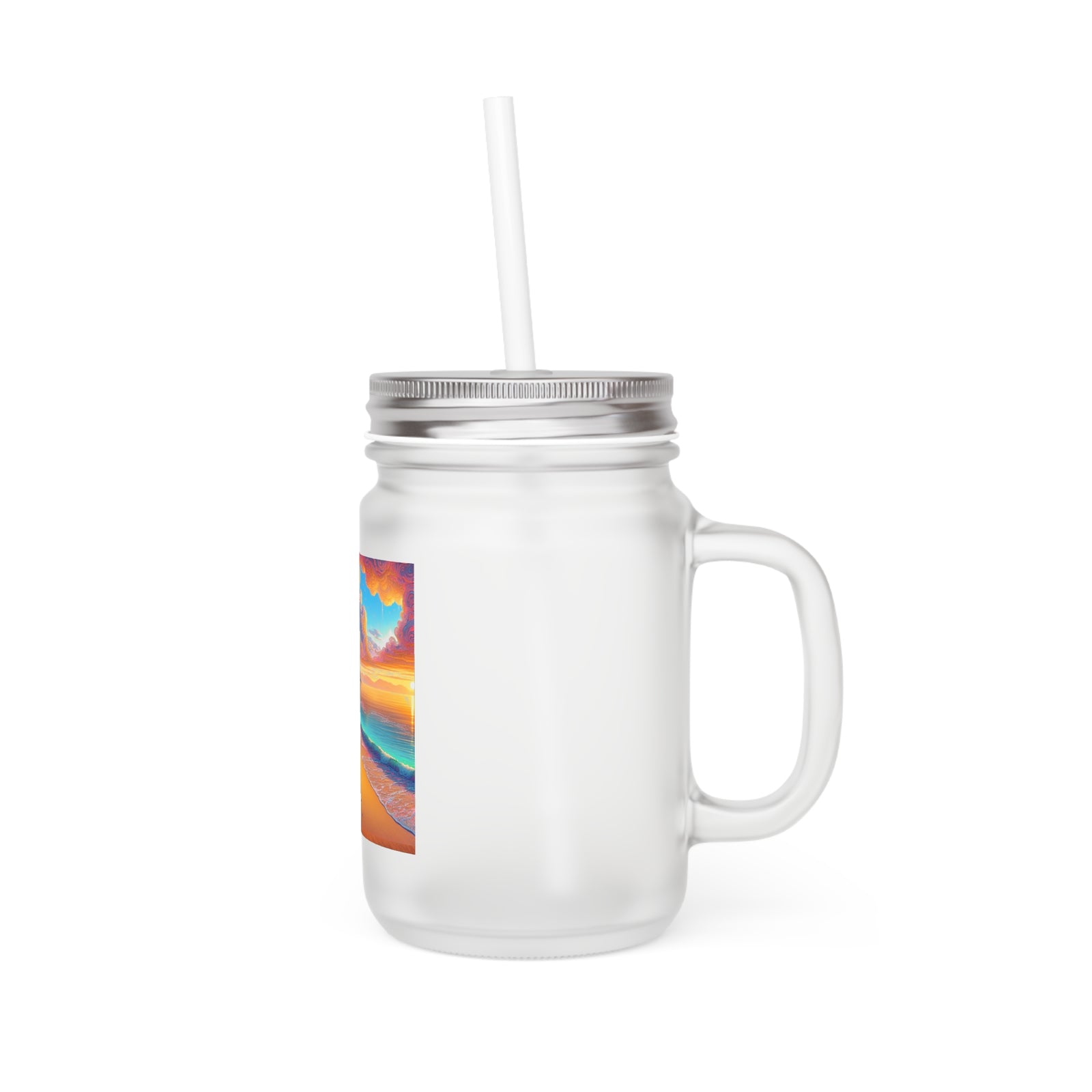 "Namaste Stay in My Lane" - Beach Vibes Mason Jar with Straw