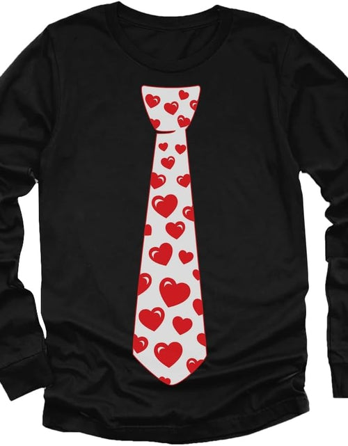 Load image into Gallery viewer, Boys Valentines Day Shirt Red Hearts Tie Toddler Kids Long Sleeve T-Shirt
