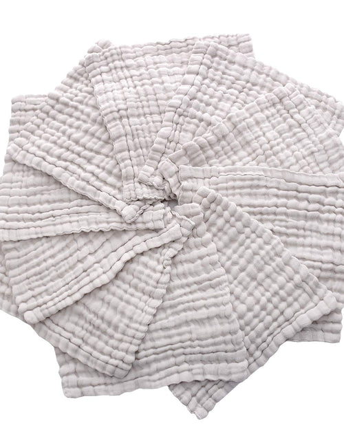 Load image into Gallery viewer, Baby Muslin Washcloths - Natural Muslin Cotton Baby Wipes - Soft Newborn Baby Face Towel for Sensitive Skin- Baby Registry as Shower, 10 Pack 12X12 Inches by  (Grey)
