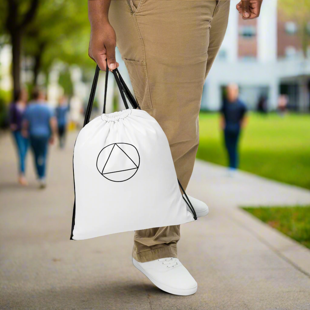 🤜💥🤛 Black & WhiteRecovery - Drawstring Backpack