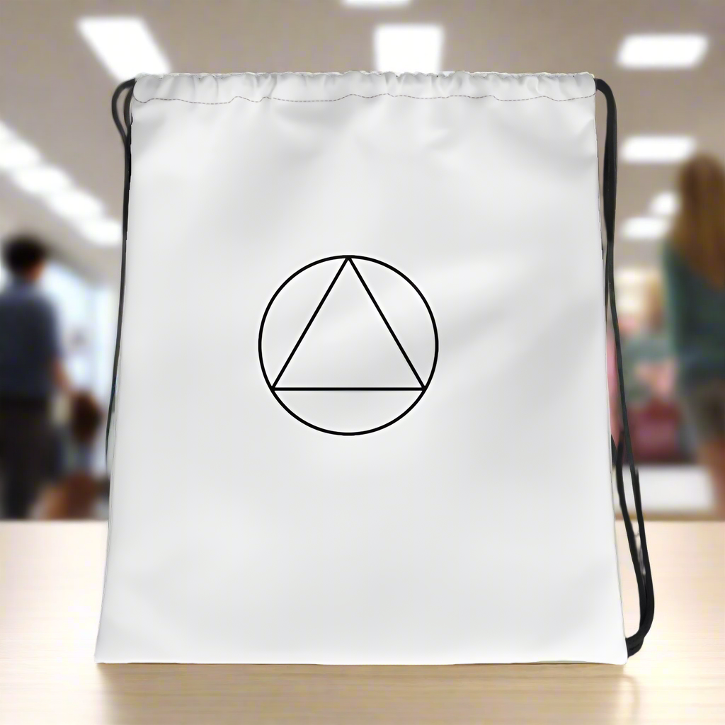 🤜💥🤛 Black & WhiteRecovery - Drawstring Backpack