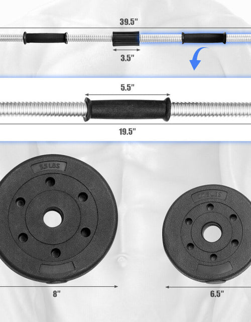 Load image into Gallery viewer, 66 Lbs Fitness Dumbbell Weight Set with Adjustable Weight Plates and Handle
