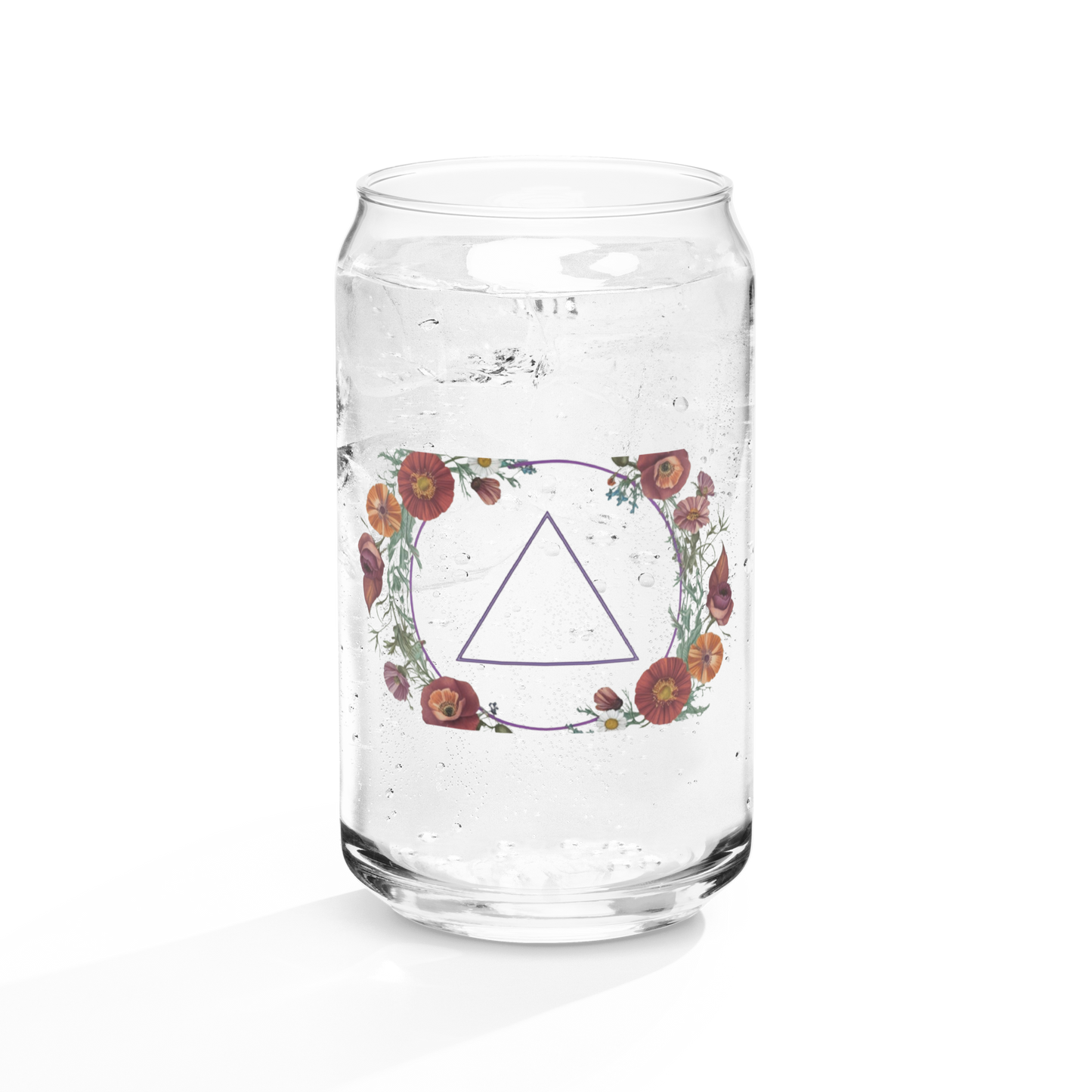 🌹 Serenity Bloom – 16oz Can Shaped Recovery Glass