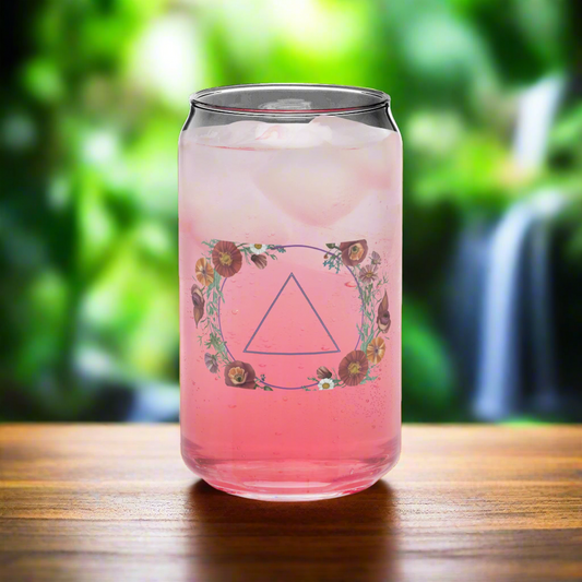 🌹 Serenity Bloom – 16oz Can Shaped Recovery Glass
