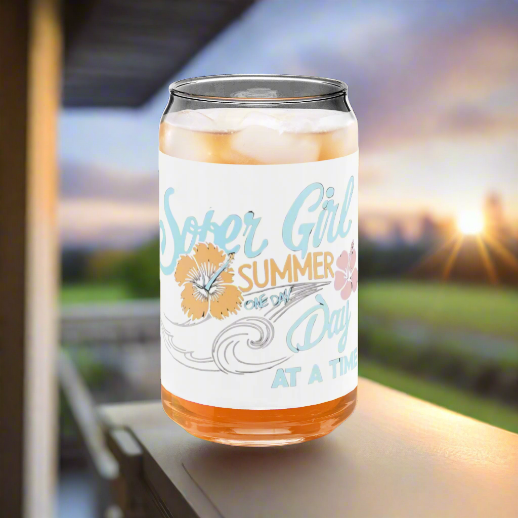 🌸 Sober Girl Summer – Can-Shaped Glass (16 oz)