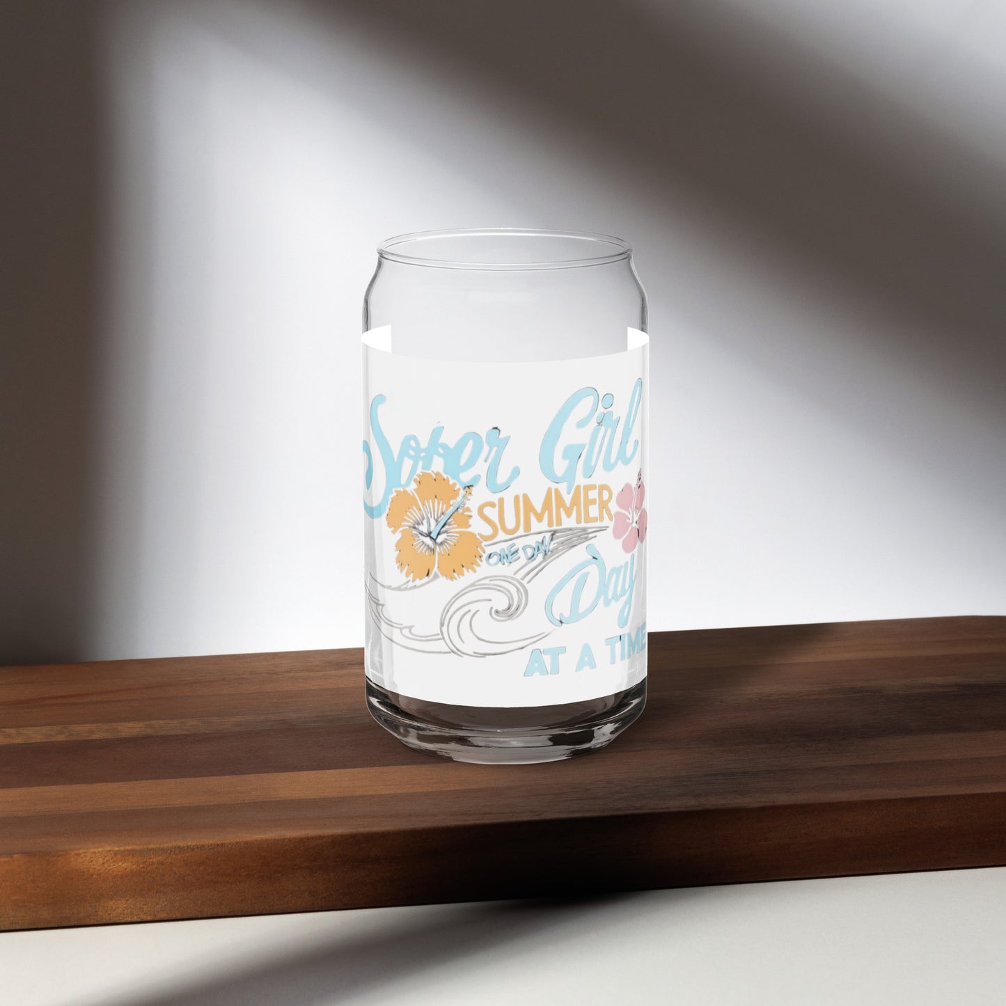 🌸 Sober Girl Summer – Can-Shaped Glass (16 oz)