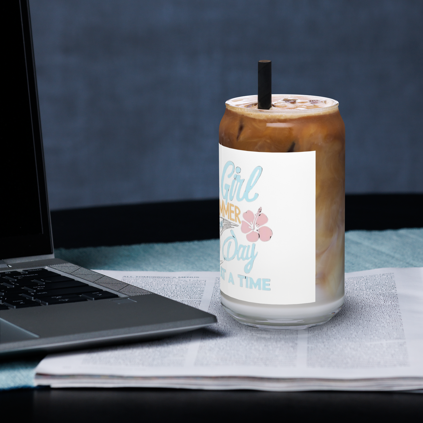 🌸 Sober Girl Summer – Can-Shaped Glass (16 oz)