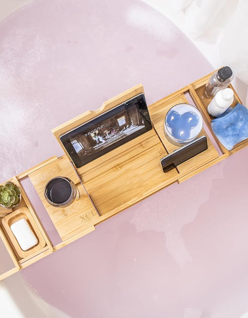 Load image into Gallery viewer, Bathtub Caddy Tray (Natural)- Bamboo Wood Bath Tray and Bath Caddy for a Home Spa Experience
