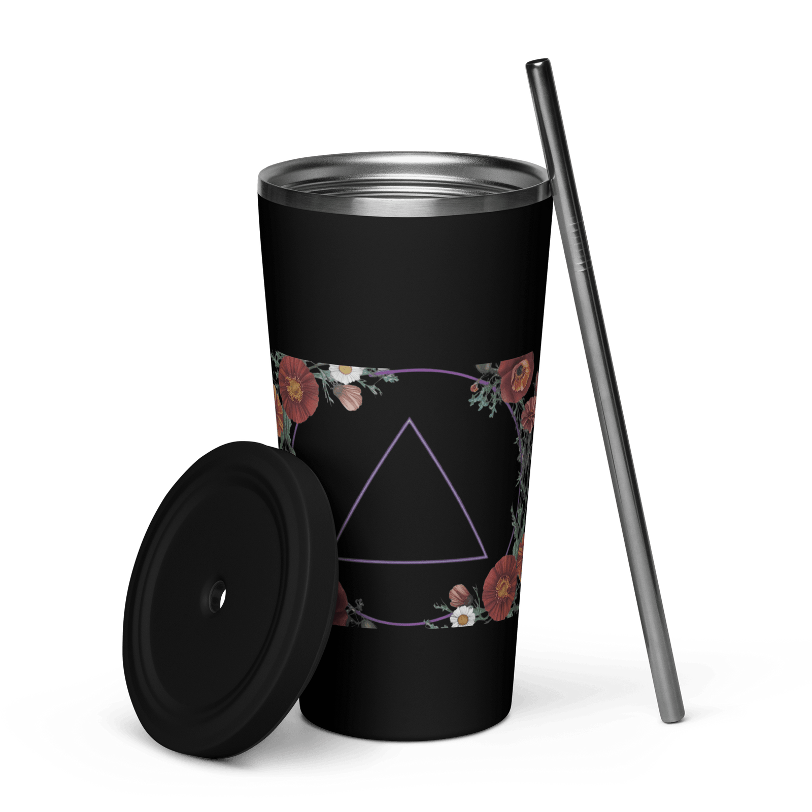 AA Flower Garland - Insulated tumbler with a straw