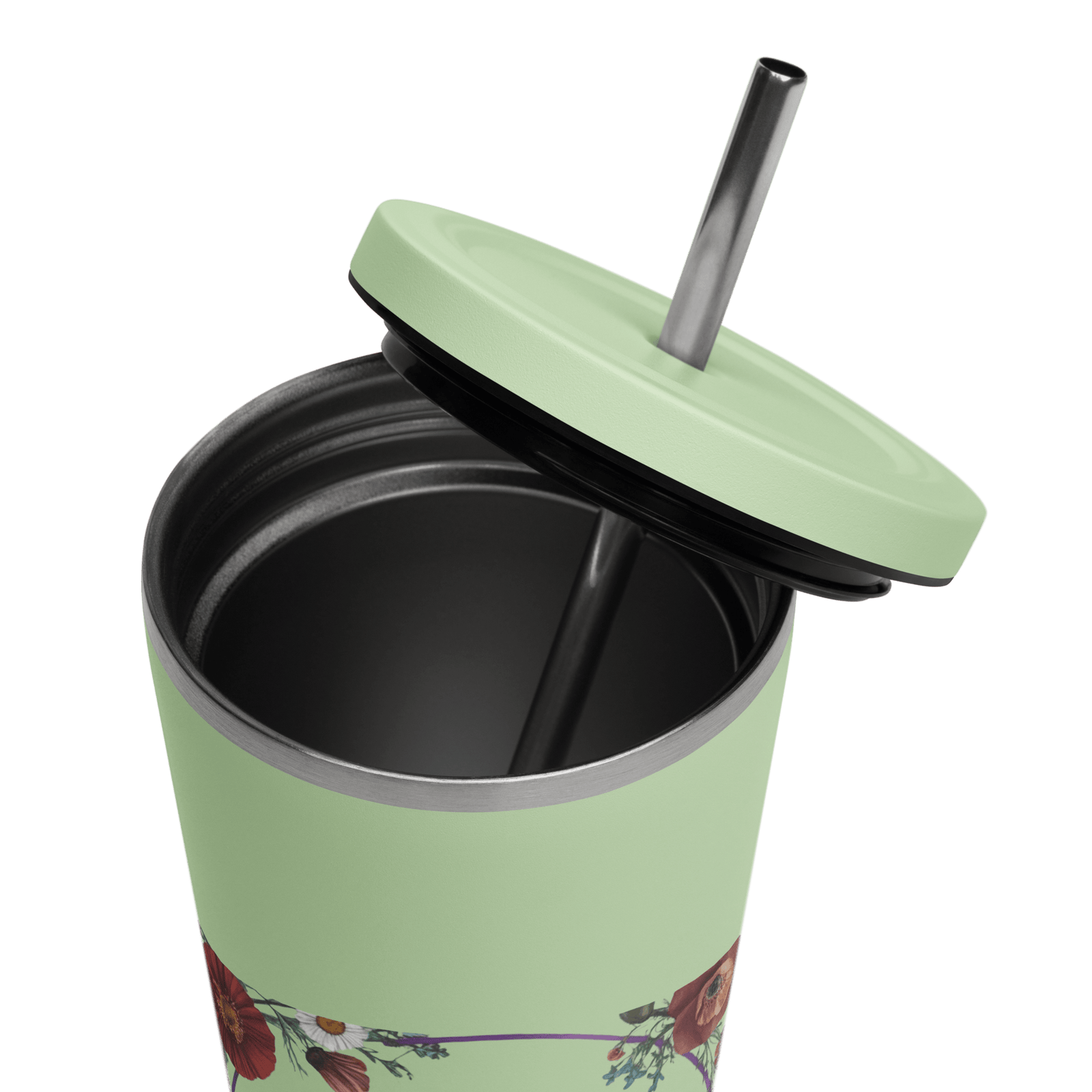 AA Flower Garland - Insulated tumbler with a straw