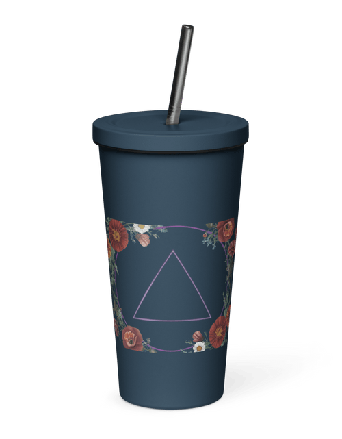 Cargar imagen en el visor de la Galería, AA Flower Garland - Insulated tumbler with a straw

