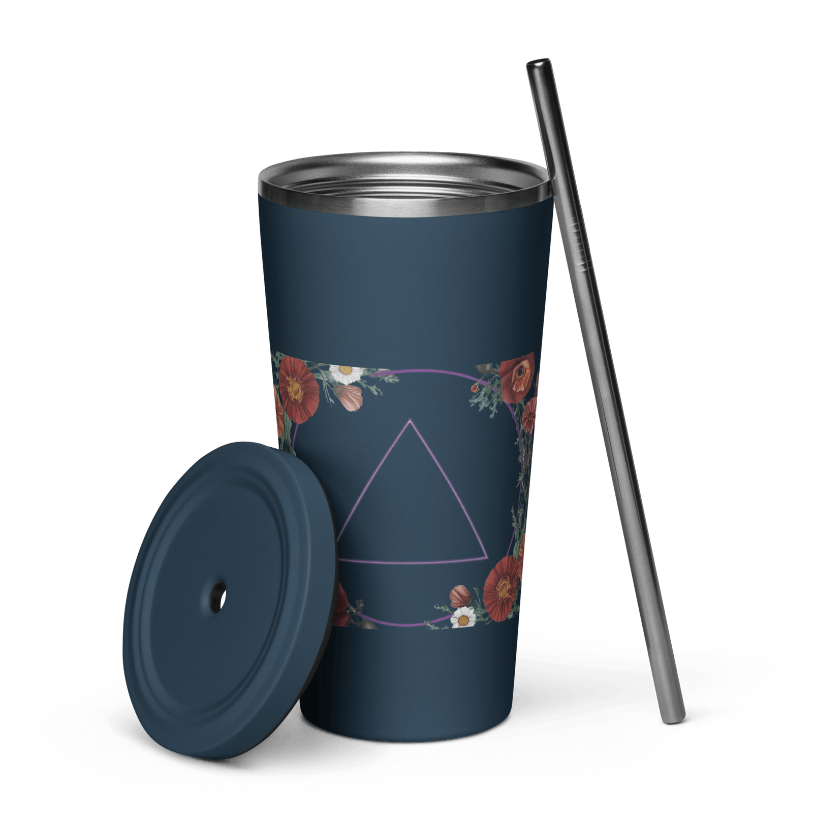 AA Flower Garland - Insulated tumbler with a straw