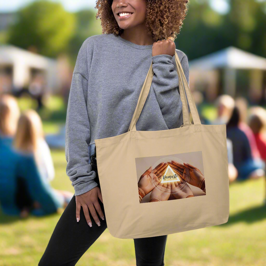 🧘‍♀️ Namaste Sacred Triangle – Large Eco Tote Bag