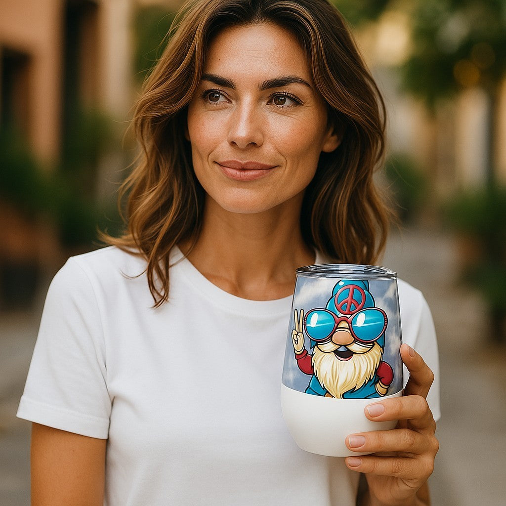 🧘‍♂️ "Come Vibe With Me" - Peace Gnome Tumbler (12 oz Insulated)