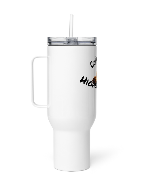 Cargar imagen en el visor de la Galería, &quot;Coffee is My Higher Power&quot; - Travel mug with a handle
